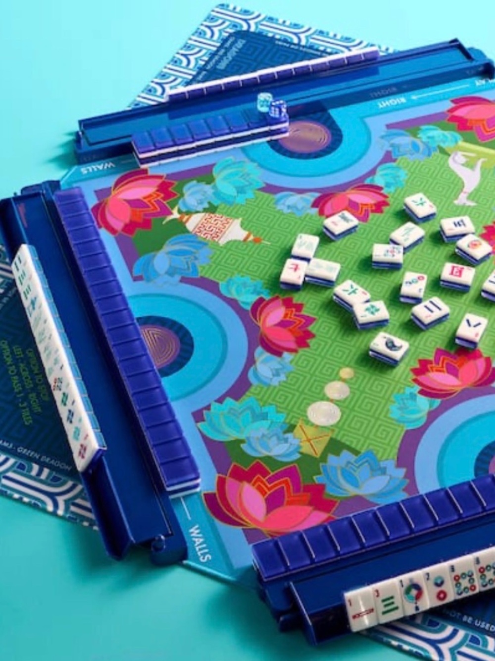 Lotus Mahjong set Jonathan Adler with mat and tile bag